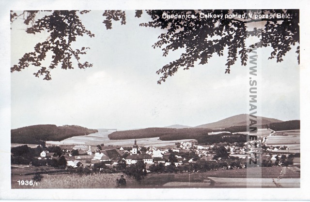 Chudenice od západu, 40. léta 20. století, foto Jan Tíkal
