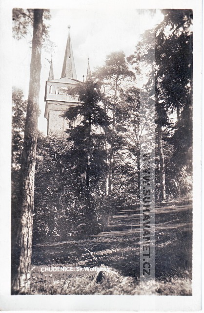 rozhledna Bolfánek u Chudenic, 1937, vydáno nákladem Jindřicha Tomana, majitele koloniálního obchodu v Chudenicích
