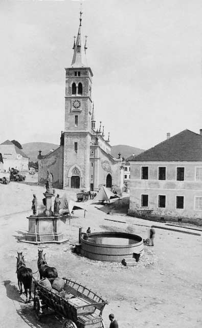 Kostel s. Markéty v Kašp. Horách kolem roku 1885
