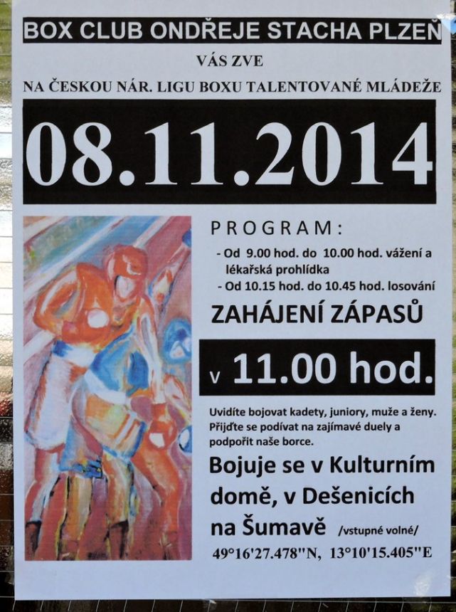 Známý obráze na plakátů lákal na boxerská utkání do Dešenic
